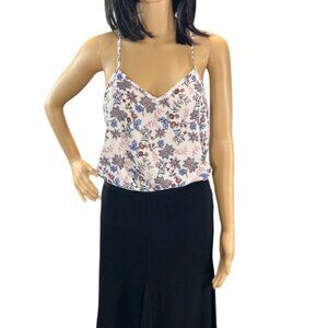 Paper Crane Chiffon Camisole Top in White Floral size medium